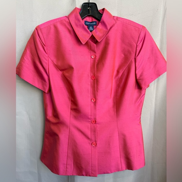 NWT Ann Taylor blouse pink 100% silk lining size 10 - Picture 1 of 5